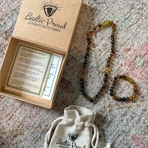 Baltic Proud Amber Baby Necklace and Bracelet Set